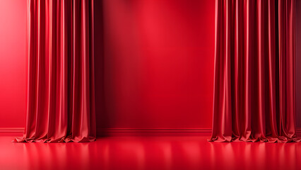 Modern Appeal 3D Red Shower Curtain Ideal for Hospitality and Cleaning Needs