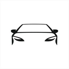 minimalist car logo black and white, eco friendly car,