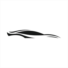 Sports car logo black and white