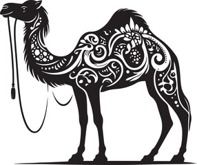 Arabian Camel silhouette Illustration Vector