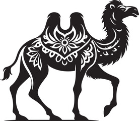 Fototapeta na wymiar Arabian Camel silhouette Illustration Vector
