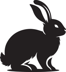 Bunny black silhouette Illustration Vector