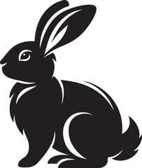 Bunny black silhouette Illustration Vector
