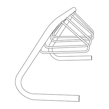black and white bicycle rack outline clip art preview
