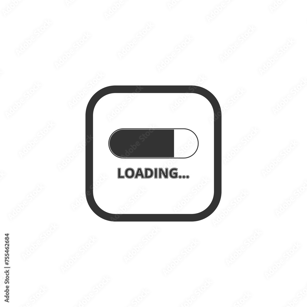 Poster loading icon isolated on transparent background