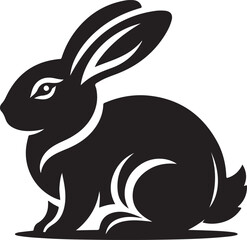 Bunny black silhouette Illustration Vector