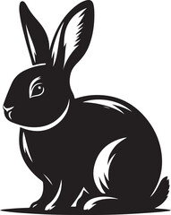 Bunny black silhouette Illustration Vector