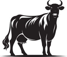 Cow black silhouette Illustration Vector