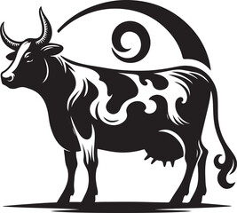 Cow black silhouette Illustration Vector