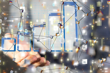 diagram Futuristic wave, Futuristic data stream