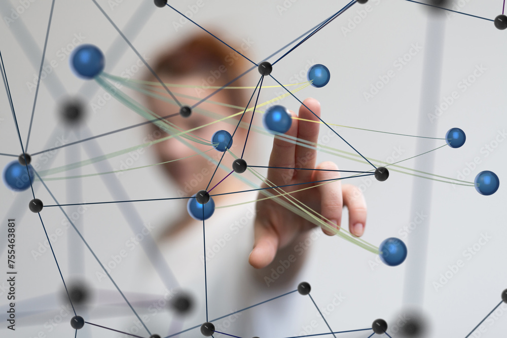 Poster conference digital network and data concept 3d