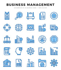 Business Management Two Color icons collection. 25 icon set. Vector illustration.