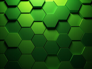 Hexagonal green tiles, forming a geometric pattern