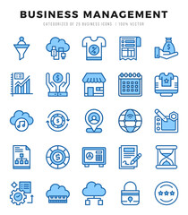 Simple Set of Business Management Related Vector Two Color Icons.