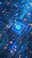 Obraz premium Cyber security system minimalistic design background