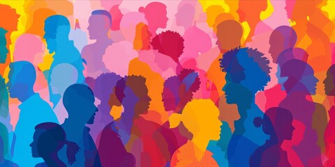 Illustration of diverse silhouettes of people.