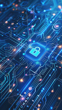 Cyber security system minimalistic design background