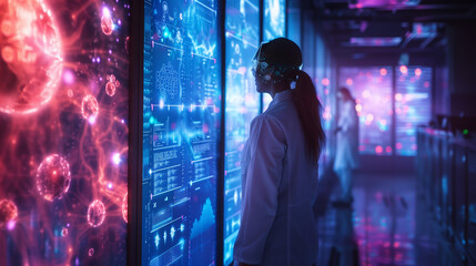 A scientist in a high-tech lab -  AI research