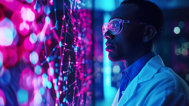 A scientist in a high-tech lab -  AI research