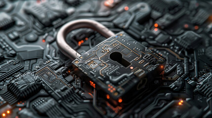 A padlock integrated with circuitry and digital elements - network protection