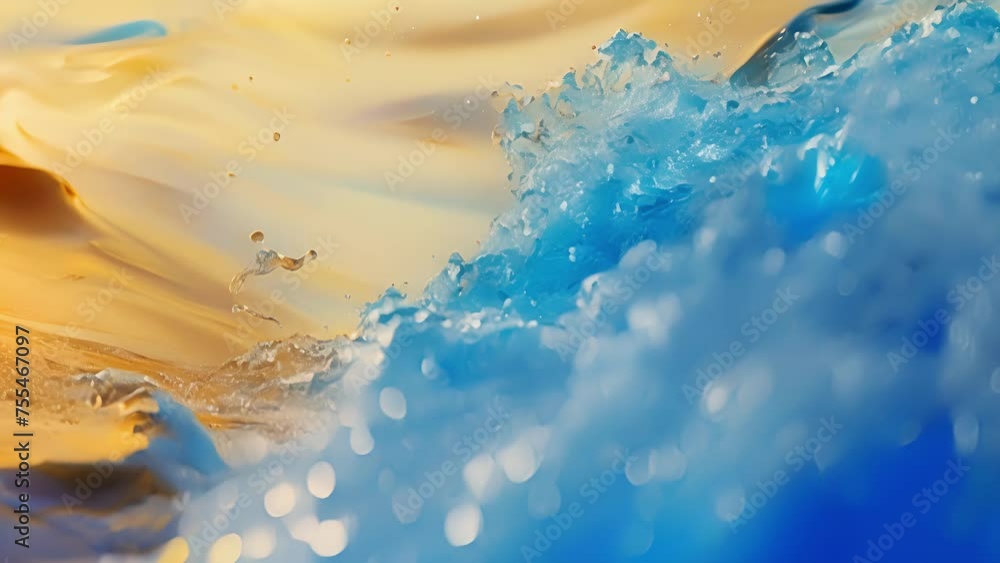 Poster a visual representation of the fluid nature of oil as it twists and turns in intricate designs with 