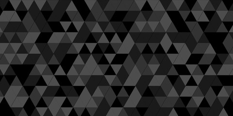 Vector geometric seamless technology gray and black transparent triangle background. Abstract digital grid light pattern gray Polygon Mosaic triangle Background, business and corporate background.