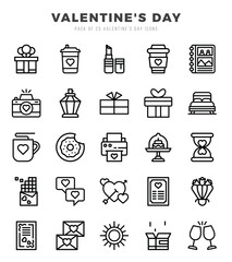 Simple Set of Valentine'S Day Related Vector Lineal Icons.