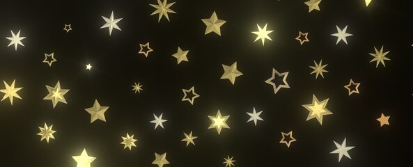 Stars - Festive christmas card. Isolated illustration white background. -