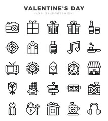 Valentine'S Day web icons in Lineal style.
