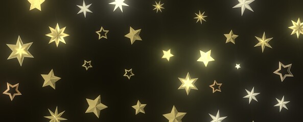 Cosmic Christmas Showers: Dynamic 3D Illustration of Descending Celestial Showers for the Holidays