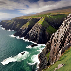 Rocks and cliffs near Slea Head on the Dingle Peninsula, County Kerry, Ireland

