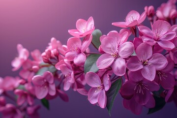 Spring flower, twig purple lilac. Syringa vulgaris.