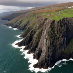 A beautiful Atlantic cliff in the Shetland islands.

