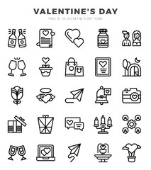 Valentine'S Day Icon Pack 25 Vector Symbols for Web Design.