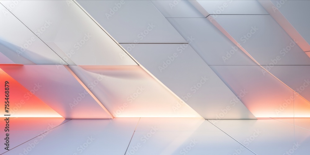 Aufkleber abstract geometric shapes on a wall with a futuristic design and minimalist color scheme