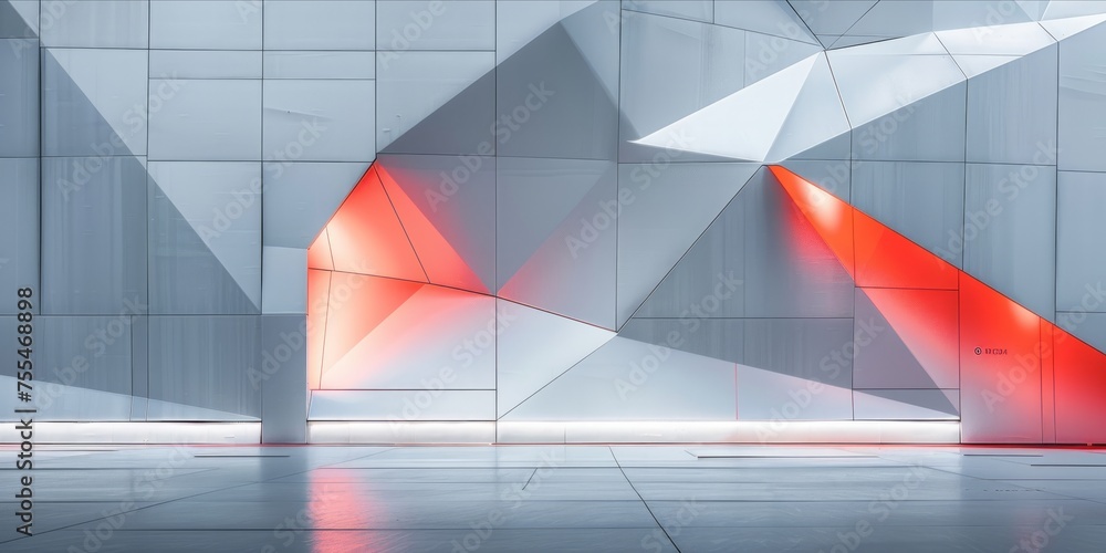 Aufkleber abstract geometric shapes on a wall with a futuristic design and minimalist color scheme