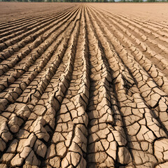 
The concept of natural drought of the environment on Earth dry soil, cracked soil with soil erosion Becomes red that is not agricultural 