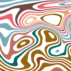 ABSTRACT ILLUSTRATION MARBLED TEXTURE LIQUIFY PSYCHEDELIC PASTEL SOFT COLORFUL DESIGN. OPTICAL ILLUSION BACKGROUND VECTOR DESIGN