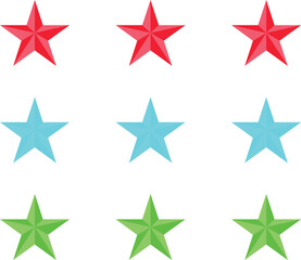 Obraz premium set of stars red green stars on white background and texture 