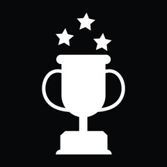 three star trophy cup icon - obrazy, fototapety, plakaty