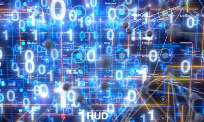 Big data visualization background.Abstract technology