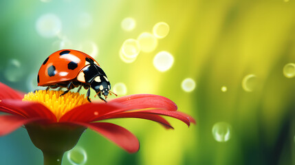 Close-up of a ladybug showing its bright colors and intricate patterns