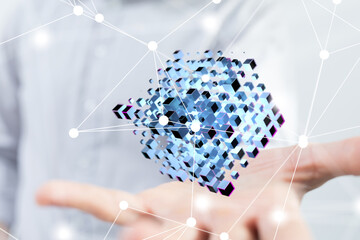 Technology background. Big data concept. Binary