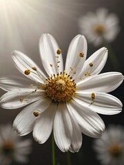 close up white cosmos flower