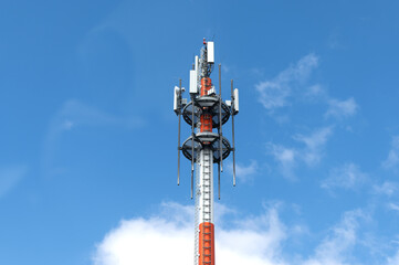  5G global network technology communication antenna tower for wireless high speed internet