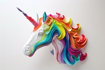 a rainbow colored unicorn head