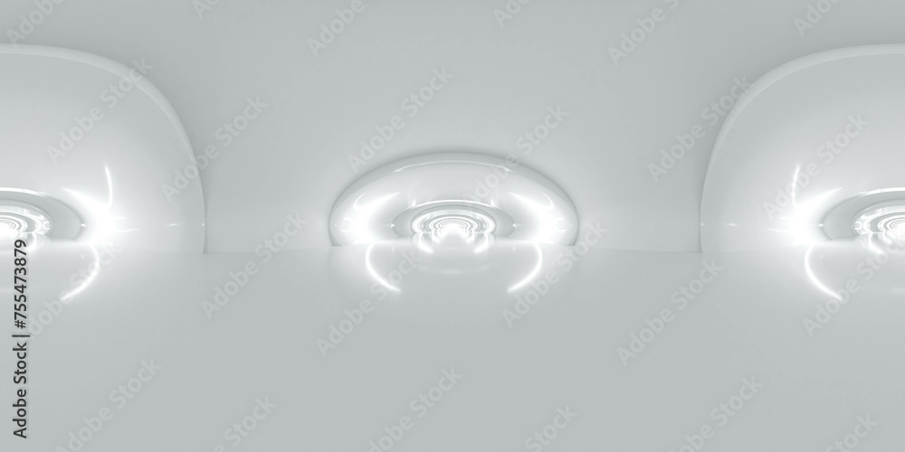 Poster abstract futuristic tunnel with light at end 360 panorama vr environment map
