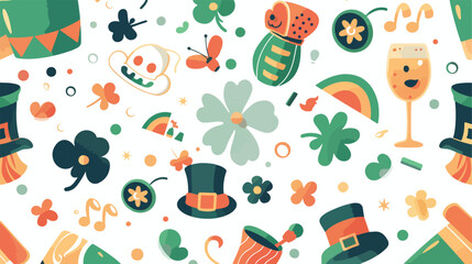 Happy st Patrick's day flat vector isolated on white background