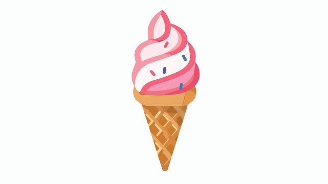 Ice cream cone icon image flat vector isolated on white background 