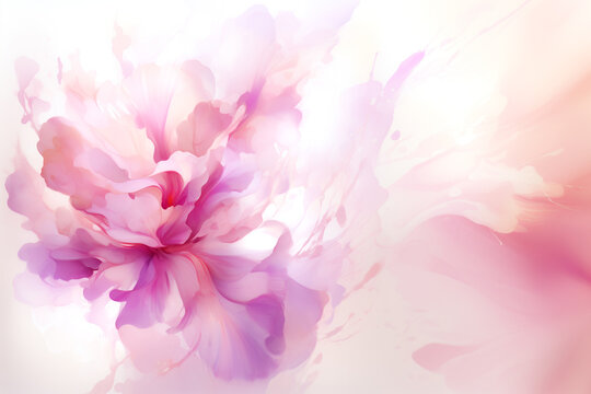 Peony flowers in soft pastel watercolor. Floral abstract background.